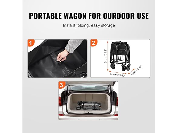 VEVOR Collapsible Folding Wagon with Wheels
