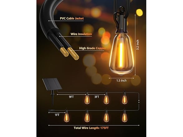 Brightown 175FT Solar String Lights