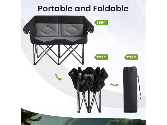 Suptinwear Foldable Double Camping Chair
