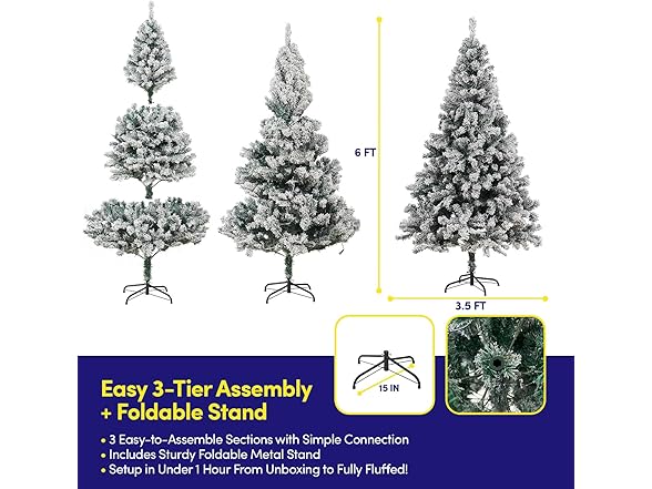 6ft Frosted Christmas Tree (Pre-Lit)