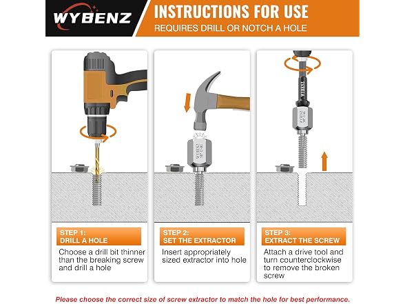 WYBENZ 17Pcs Screw Extractor Set