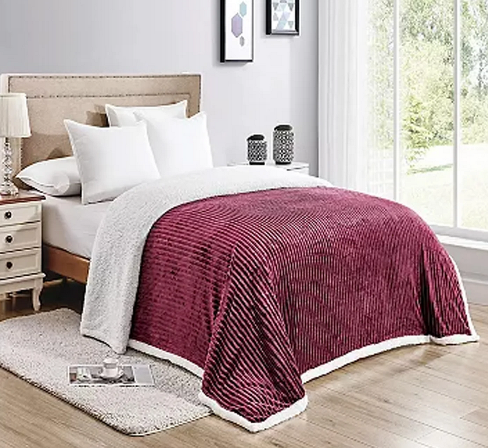 Ultra Soft Plush Corduroy Sherpa Blanket - Gallery 17
