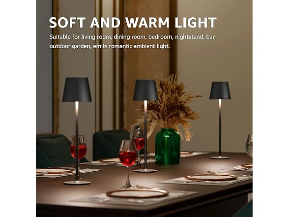2 Pack Cordless Table Lamp Rechargeable