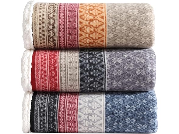 Eddie Bauer Fleece & Plush Sherpa Throw Blanket