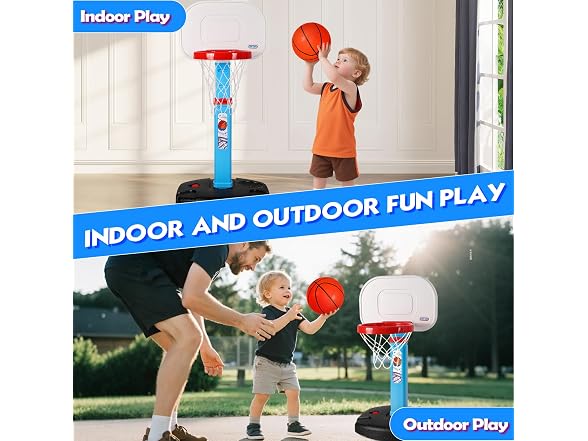 Adjustable Kids Mini Basketball Hoop Set