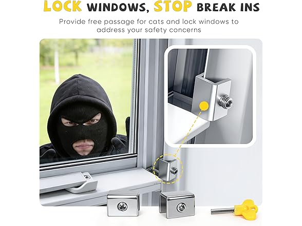 Cat Door for Window W/ Window Lock