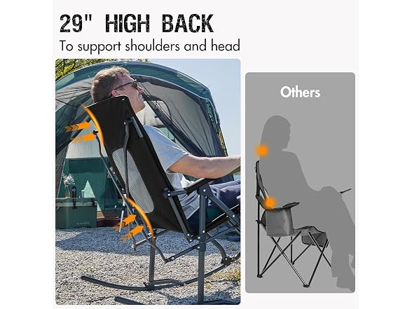 Portal Grey/Black Rocking Camping Chair
