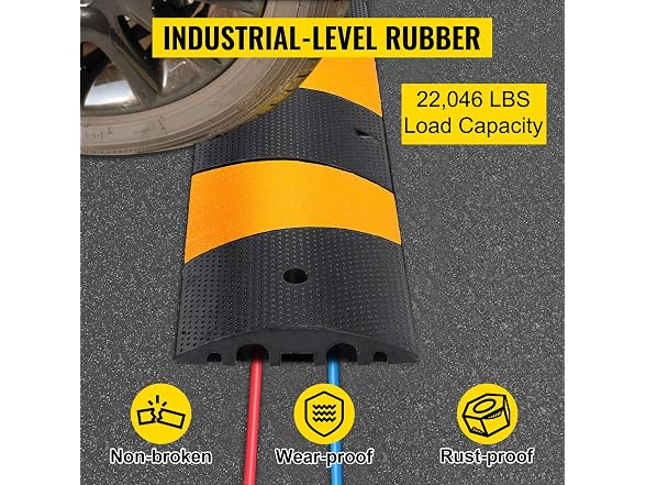 2pcs 6 Feet Rubber Speed Bump Driveway Modular