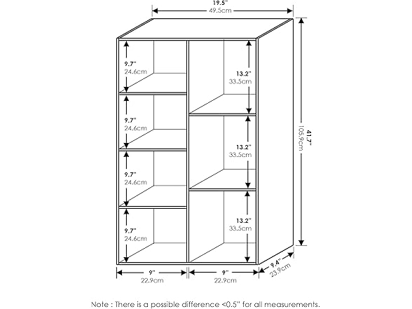 Furinno LUDER Book Shelf, White/Pink