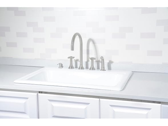 Kingston Brass Single Bowl Drop-In Kitchen Sink, White