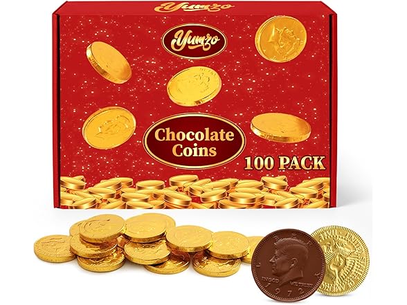 Gourmet Gold Chocolate Coins, 100 Pack