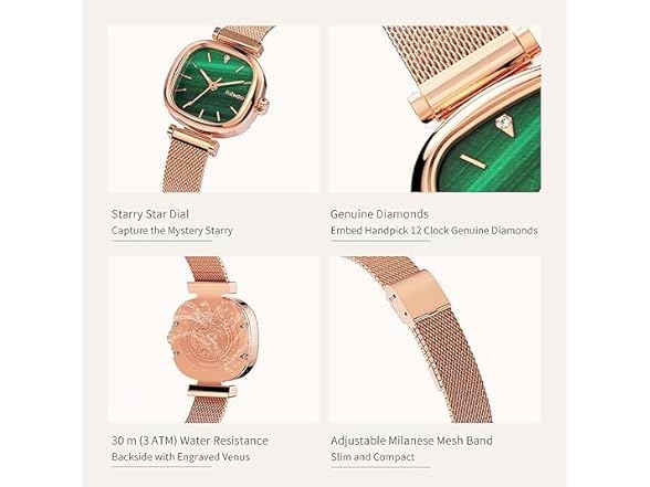 TOTWOO Diamond Face Watch