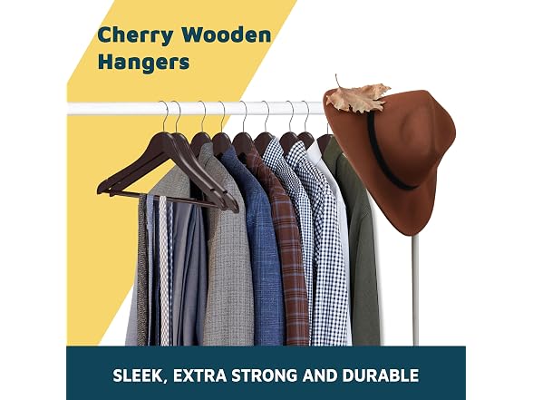 Lifemaster Wooden Clothes Hangers 10 PK Cherry
