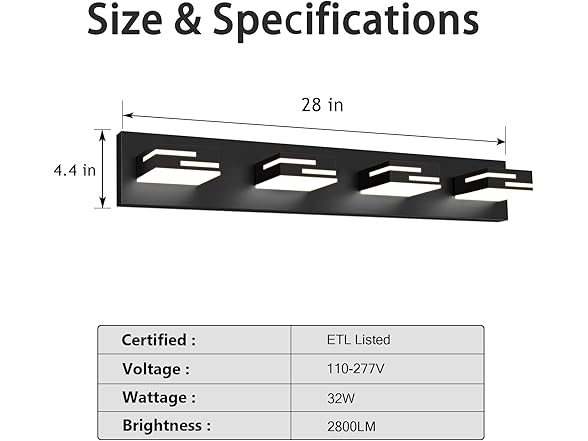 LED Modern Bathroom Vanity Light Fixture