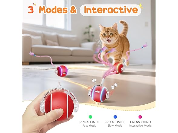 PANRIO Interactive Cat Toy Ball