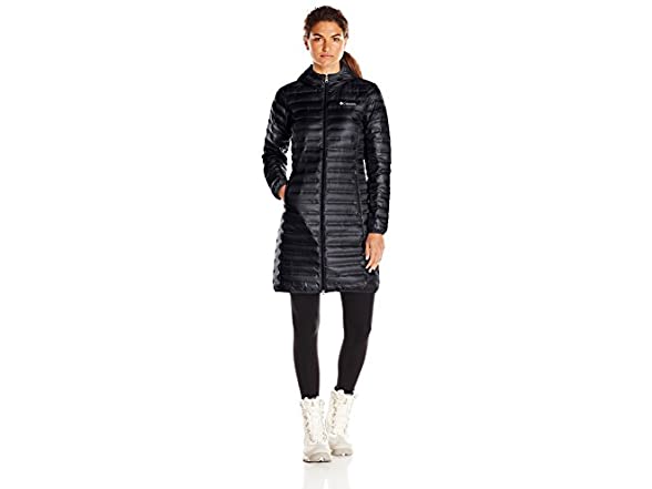 columbia knee length down jacket