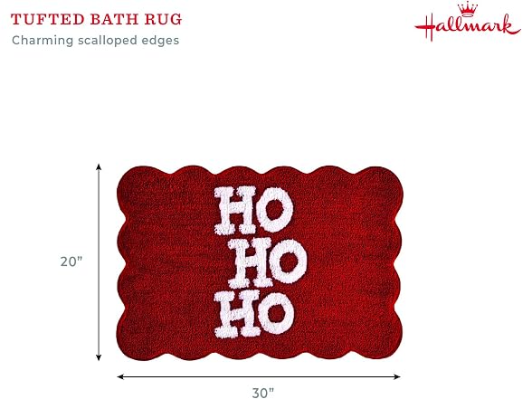 Hallmark Holiday Bath Rug Ho Ho Ho Red