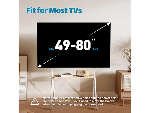 Easel Rolling TV Stand | 49-80"