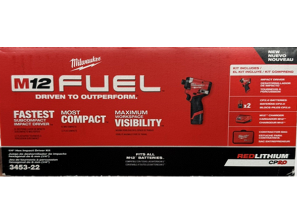 Milwaukee 3453-22 M12 FUEL 1/4in Hex Impact Kit