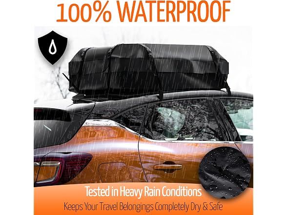 Zone Tech OR0034 Car Roof Cargo Bag Water Resistan Black