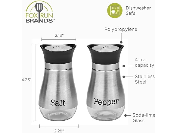 Fox Run Modern Salt and Pepper Shakers