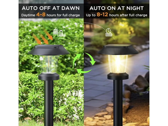 8 Pack Solar Powered Garden Lights Waterproof
