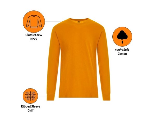 6Pk Womens Safety Orange L/S Shirts