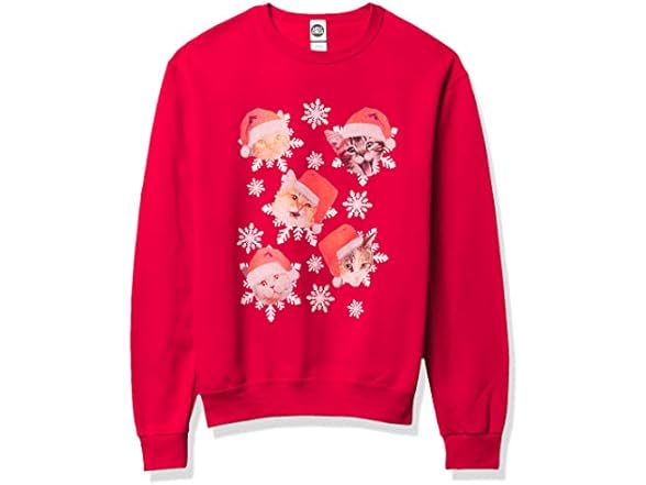 Lost Gods Wmns Ugly Xmas Cat Red (L)