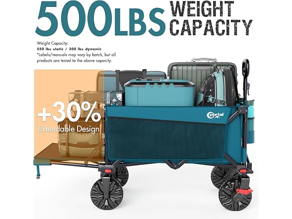 Portal Black 300L Foldable Wagon Cart