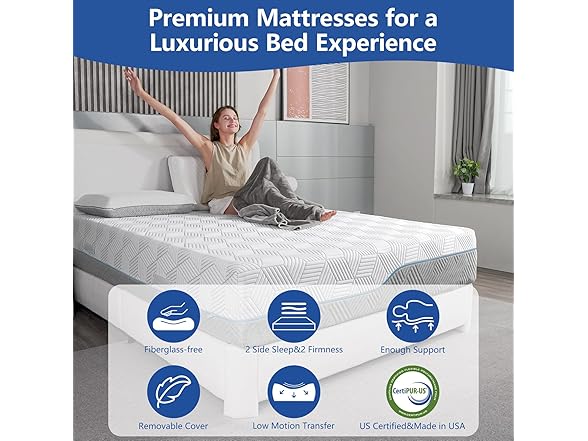 WEUP Extra Firm Memory Foam Mattress Queen 12"