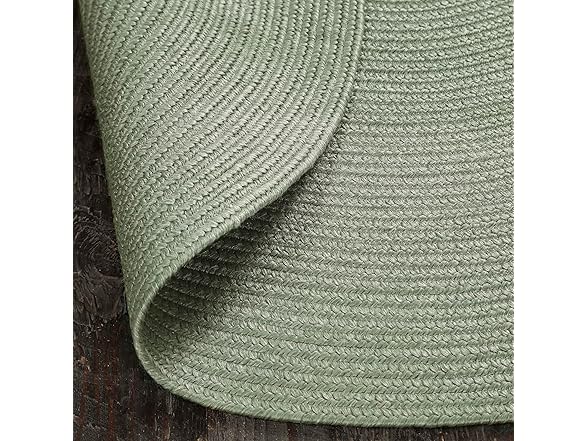 Superior Reversible Braided Area Rug, 6' rd, Fog Green