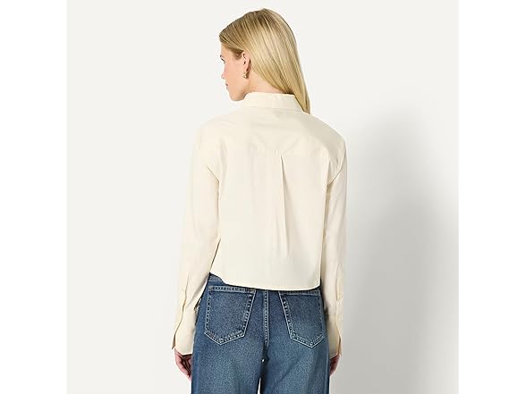 Amazon Essentials Womens Cropped ButtonDown Shirt