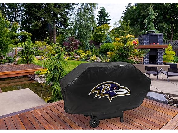 NFL Baltimore Ravens Vinyl Padded Deluxe Grill Cover, 68 x 21 x 35-inches