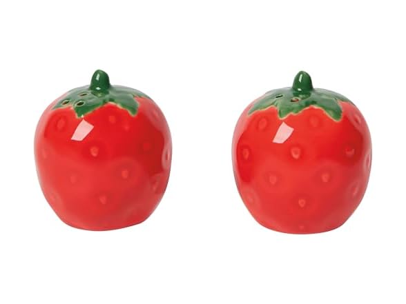 Jubilee Berry Sweet Salt and Pepper Stoneware Shakers 2 x 2 x 2.5in
