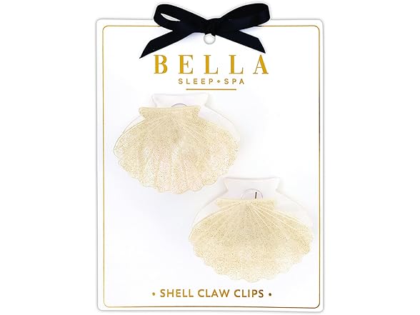 Bella Sleep + Spa White & Gold Shells Claw Clips