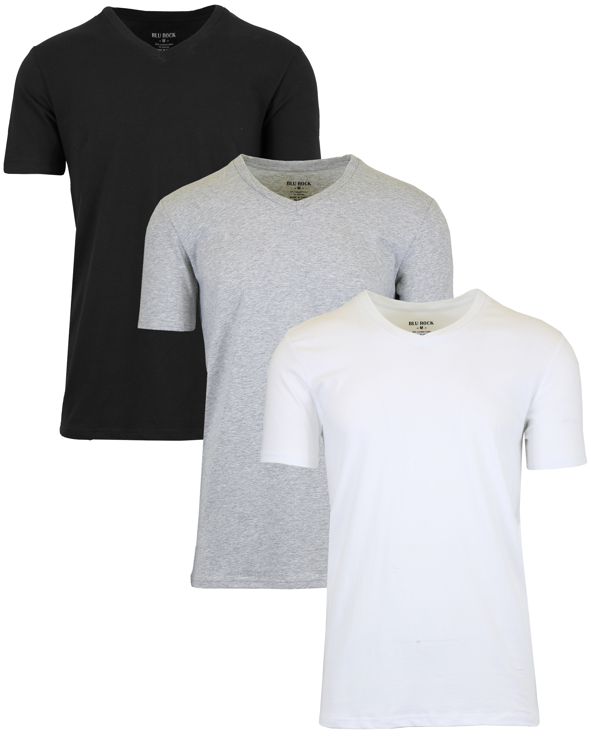 Mens Cotton Stretch V-Neck Tees (M-2XL) - Gallery 22
