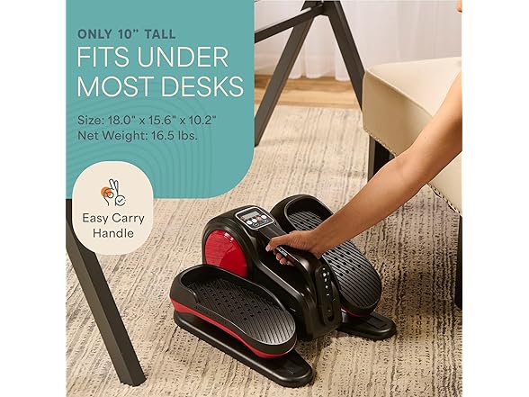 Lifepro AutoGlideRed Automatic Under Desk Elliptical