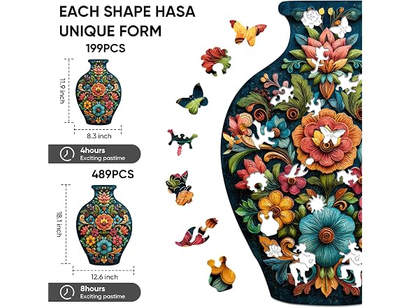 Ixfyloop Flower Wooden Puzzle 199Pcs