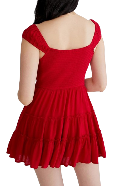 Aeropostale Women Smocked Waist Short Sleeve Dress - Gallery 14