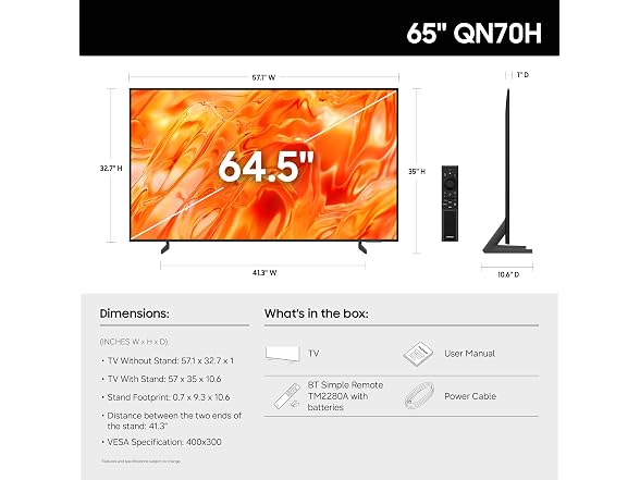 Samsung Neo QLED QN70H Series TV (2026) (Factory Reconditioned)
