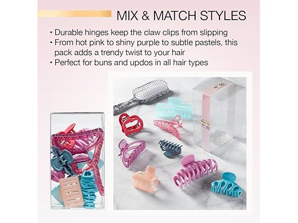 Scunci by Conair 8 piece claw clips set