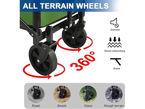 SAILARY Collapsible Foldable Wagon, Green