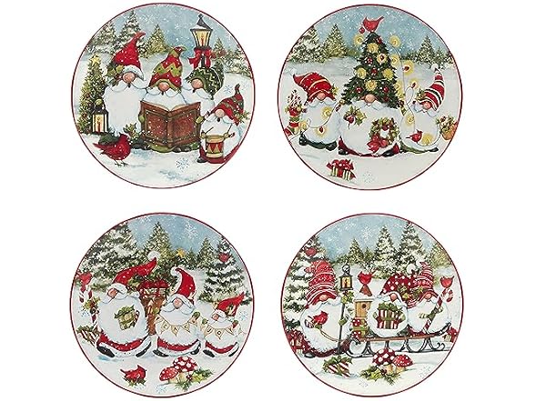 Christmas Gnomes 9" Salad/Dessert Plates