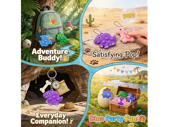 BicMan 30pcs Dinosaur Pop Its
