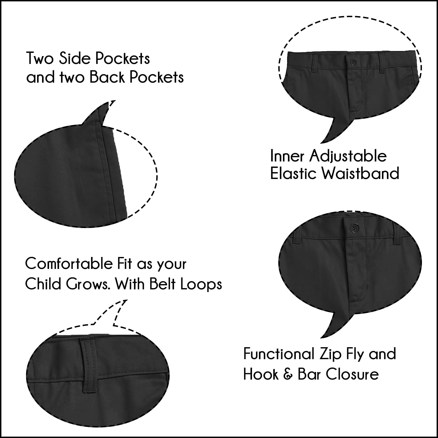 2PK Boys Stretch Cotton Chino Shorts - Gallery 17