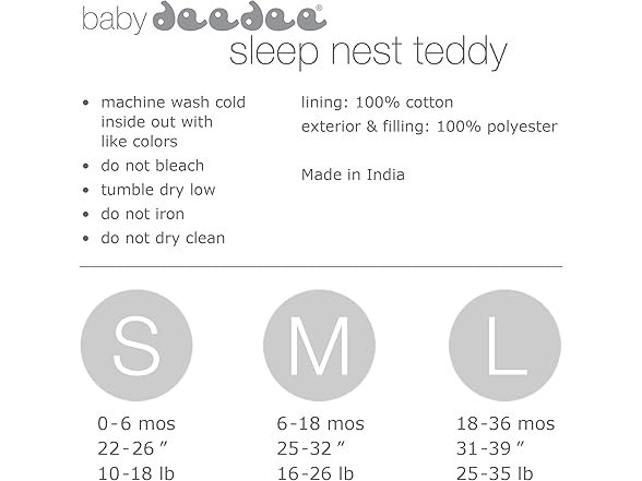 baby deedee Sleep Nest Teddy, Pink, L