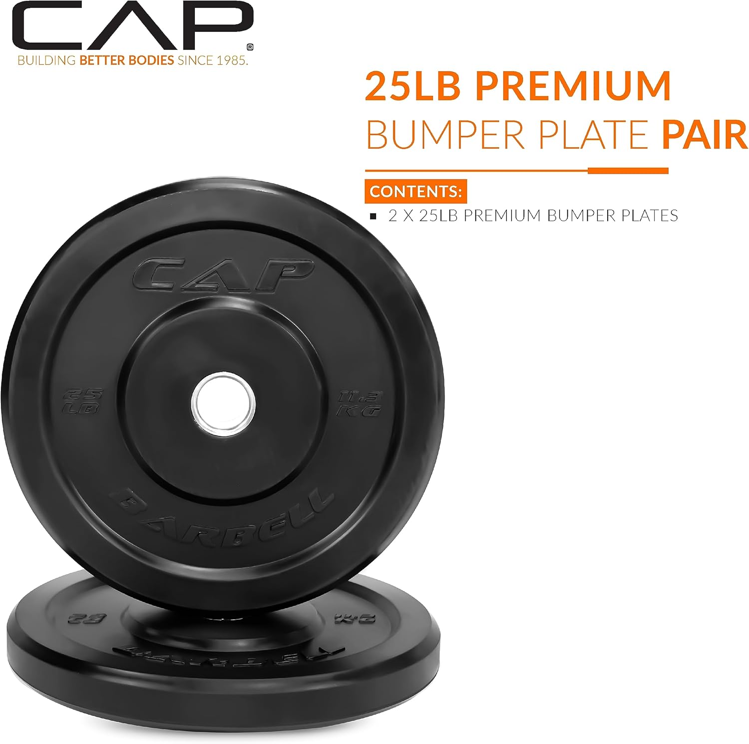 CAP Barbell Elite Bumper Plate Set, 25lbs Pair - Gallery 6