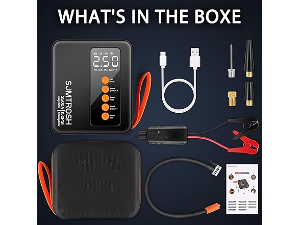 SJMTROSH Jump Starter with Air Compressor, 2500A