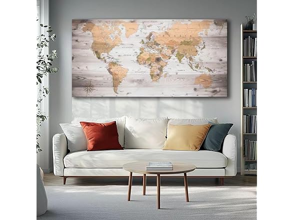 ZEYDRT World Map Wall Art