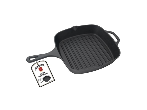 Jim Beam Cast Iron Square Grill Pan